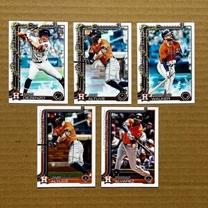 Lot of 5 Houston Astros Baseball Cards Set mlb Topps